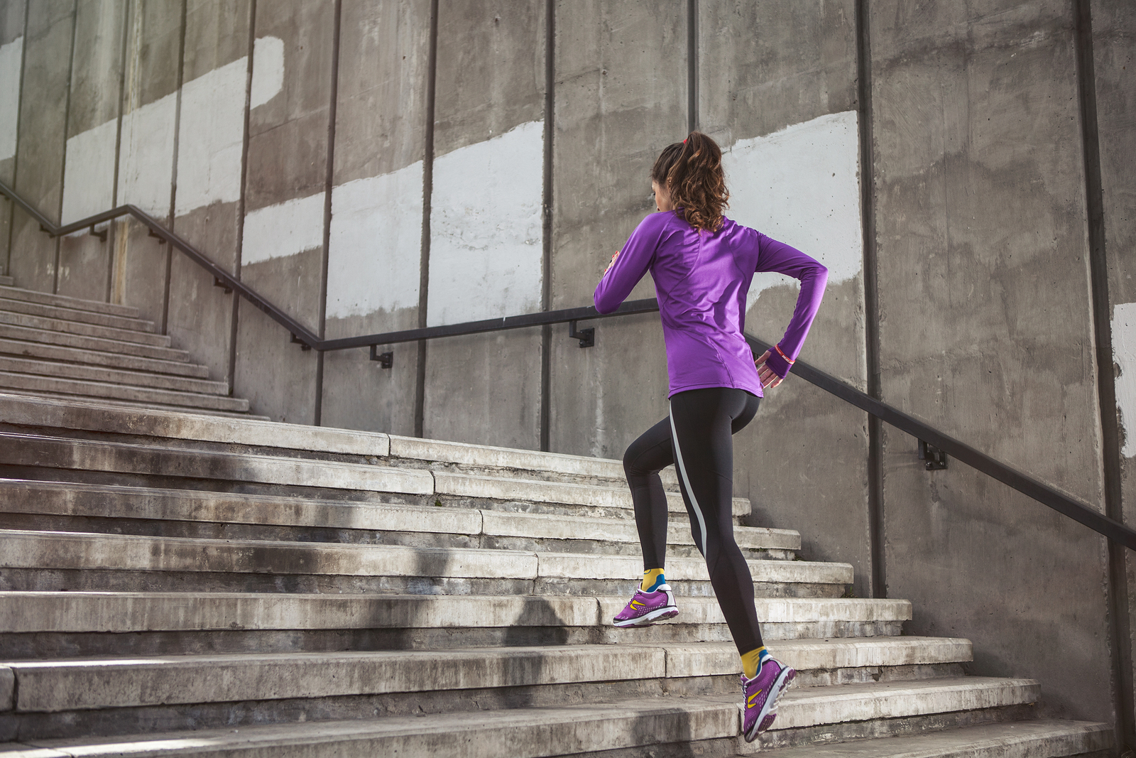 woman working out on steps