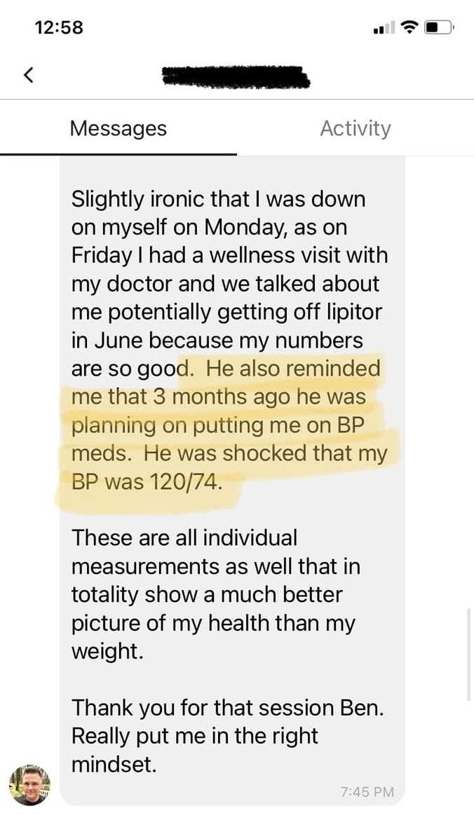 Satisfied Body Systems' client